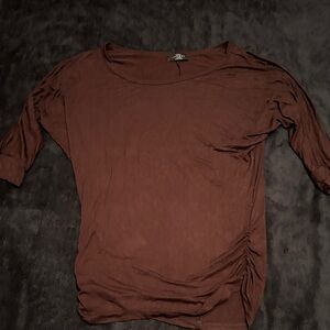 Chic Brown Long Sleeve Women's Top